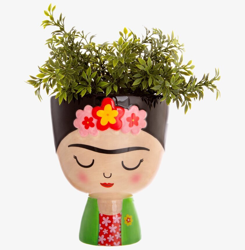 Kruka Frida Kahlo från Sass & Belle med handmålade detaljer
