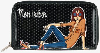 Plånbok Mamzel Trésor från Derriére la porte med tecknad design