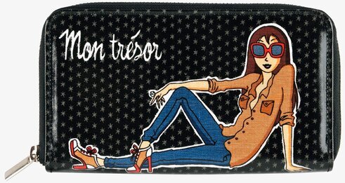Plånbok Mamzel Trésor från Derriére la porte med tecknad design