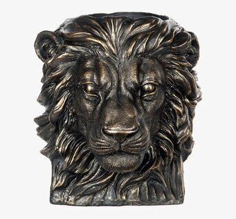 Kruka Lejon Guld/Brun från A Lot Decoration med lejonhuvud