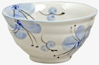 Liten Skål Lunden Vit/Blå från Strömshaga med blommönster