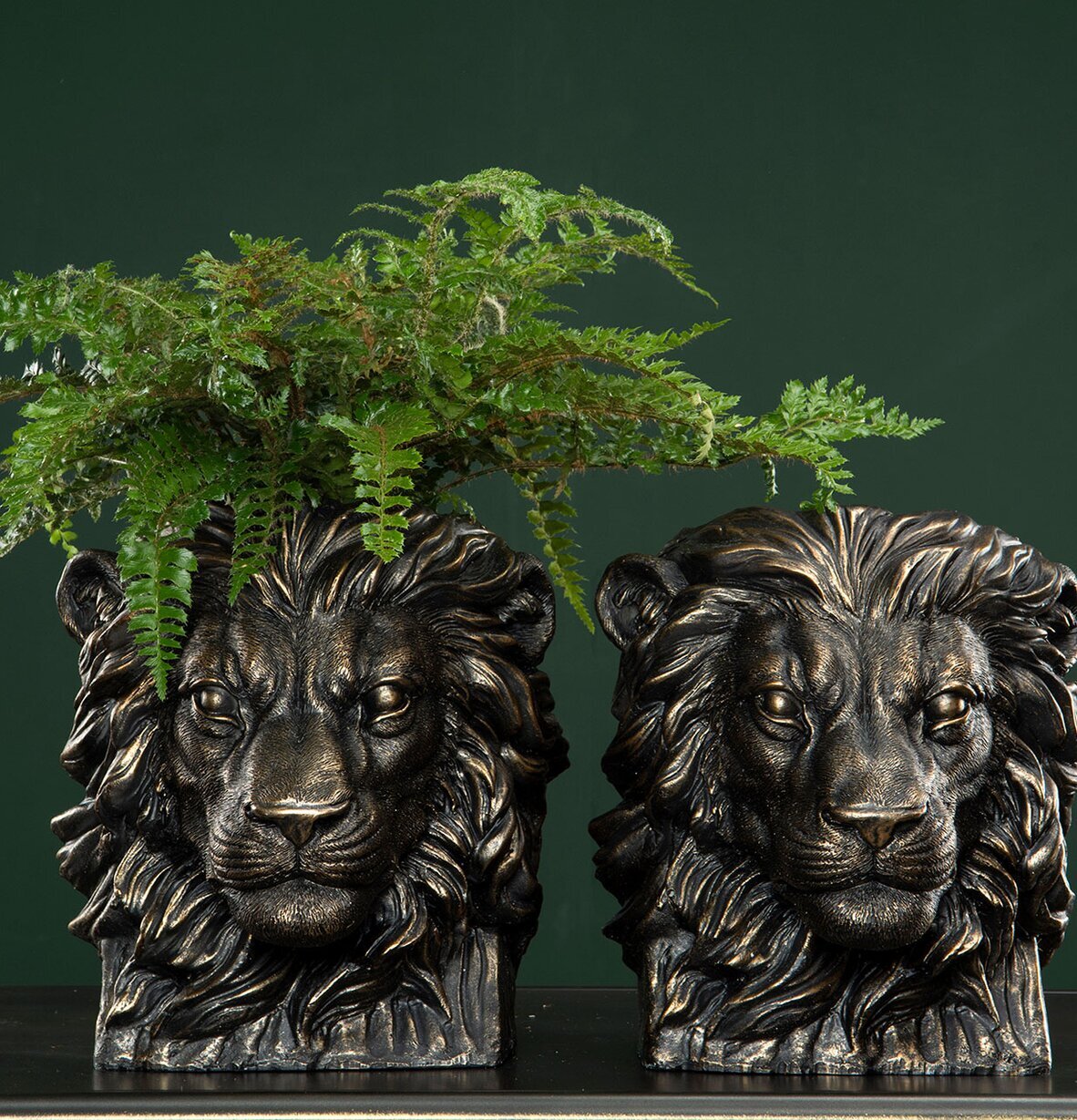 Kruka Lejon Guld/Brun från A Lot Decoration med växter