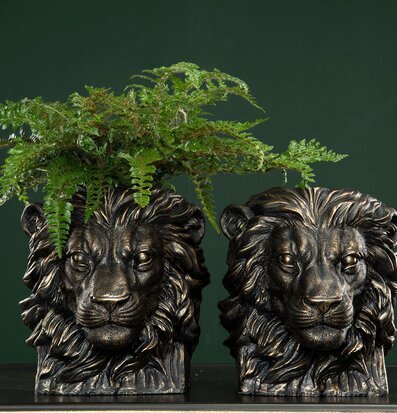 Kruka Lejon Guld/Brun från A Lot Decoration med växter