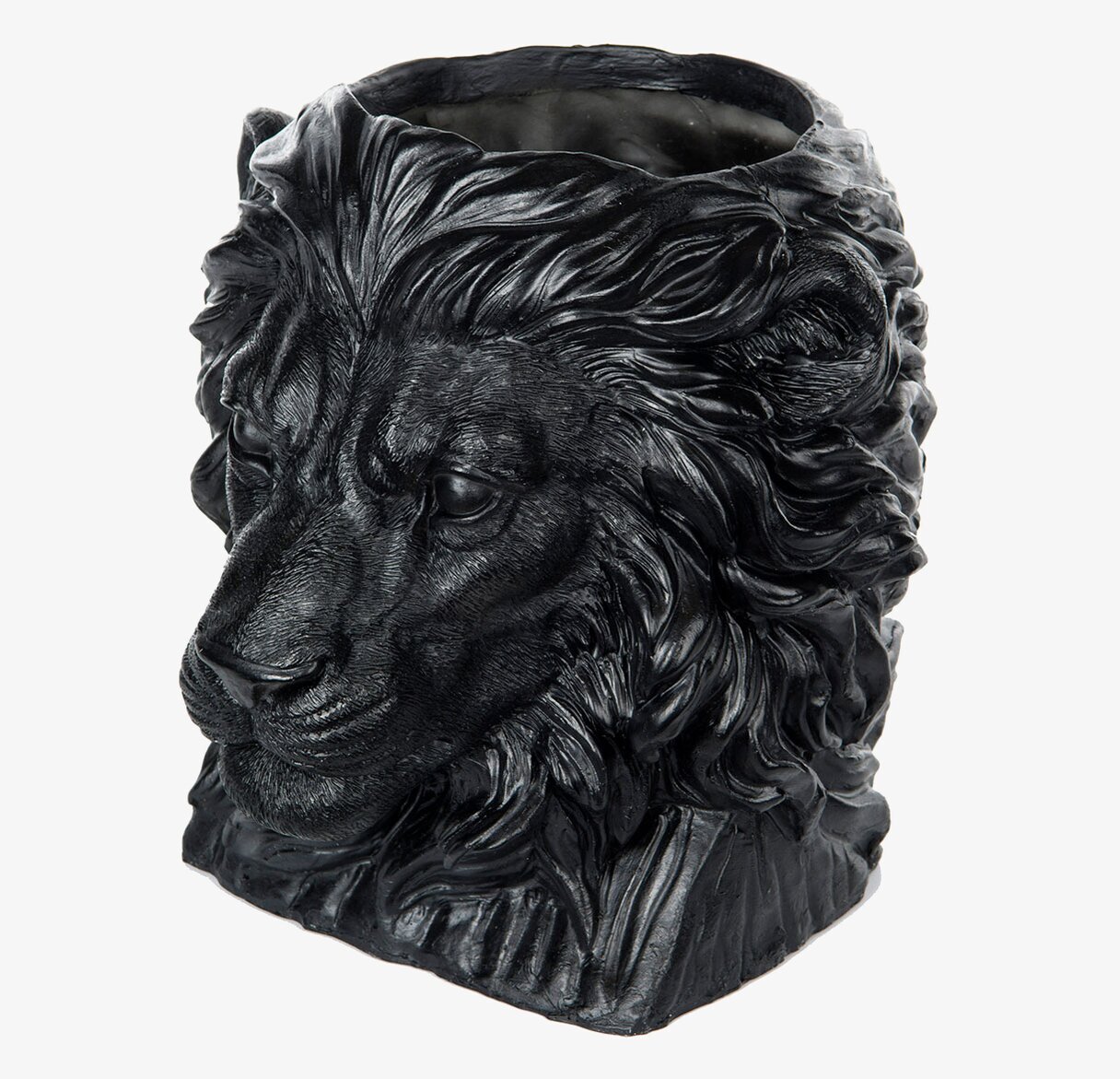 Kruka Lejon Svart från A Lot Decoration med lejonhuvud