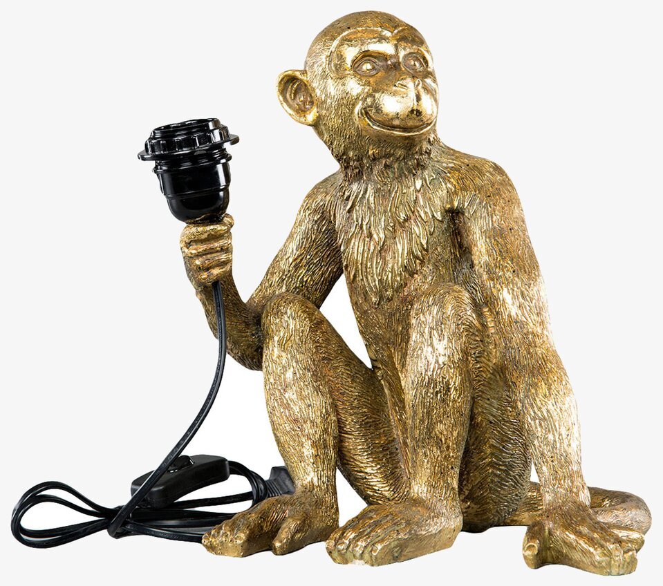 Lampa Apa Guld från A Lot Decoration, gyllene apa med lampa