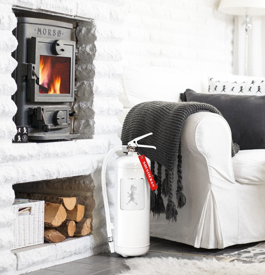 Brandsläckare 6 Kg Vit Med Vitt Emblem från Solstickan