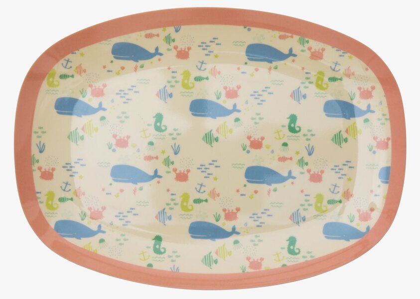 Liten Tallrik Ocean Life från Rice med havsinspirerat motiv