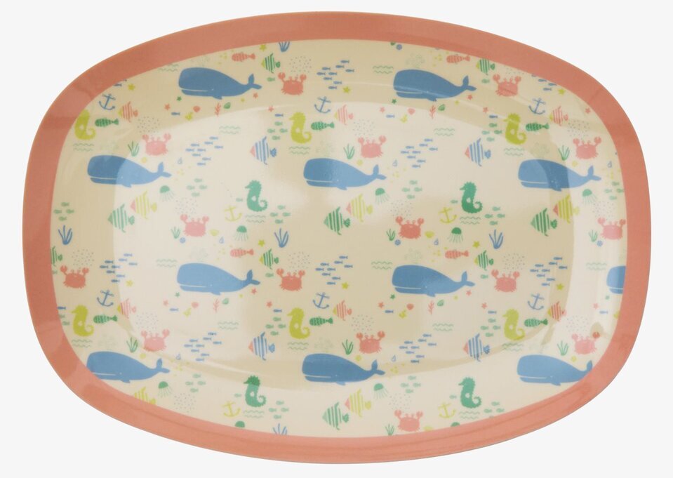 Liten Tallrik Ocean Life från Rice med havsinspirerat motiv