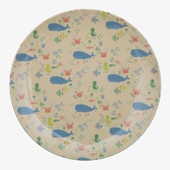 Barntallrik Ocean Life från Rice med havsinspirerat mönster