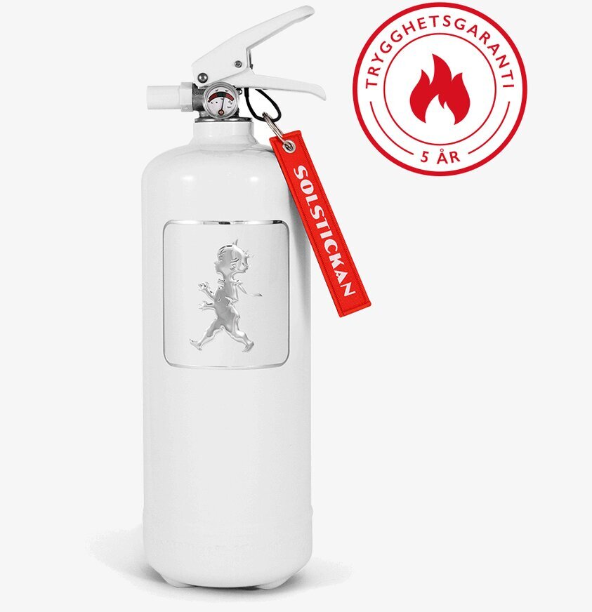 Brandsläckare 2kg Vit från Solstickan med vit design