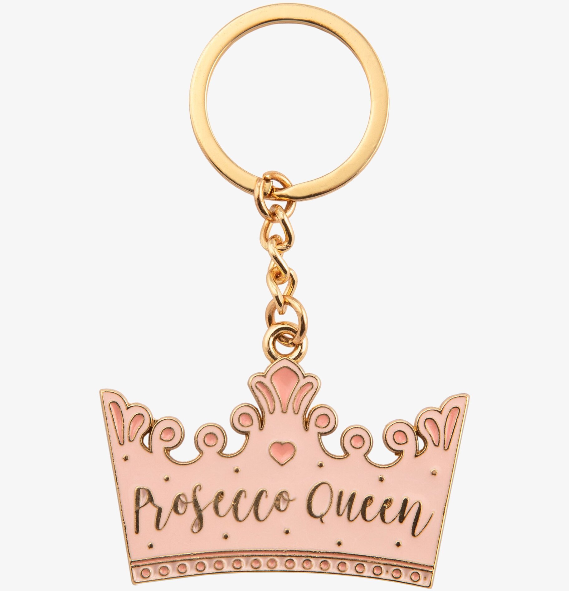 Nyckelring Prosecco Queen från Sass & Belle i rosa och guld