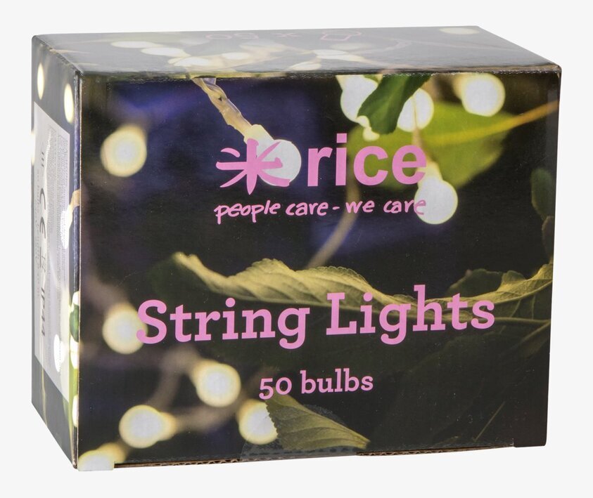 LED String Light Vit från Rice i attraktiv förpackning