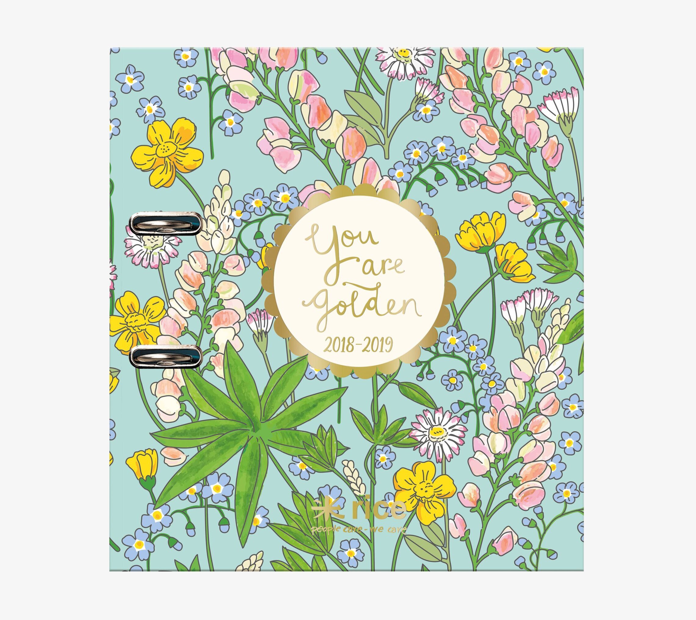 A4 2-Ring Lever Archer - Lupin Print från Rice, blommig pärm