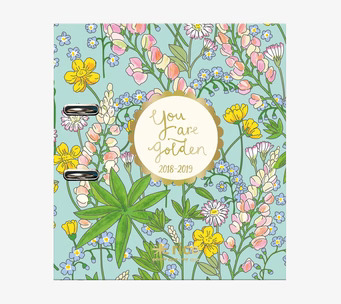 A4 2-Ring Lever Archer - Lupin Print från Rice, blommig pärm