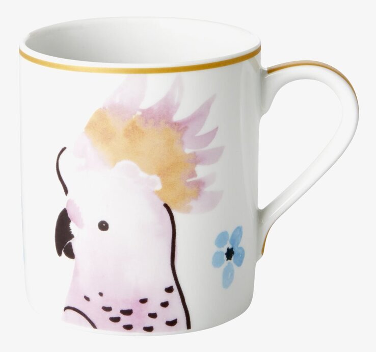 Porslinsmugg Cockatoo Print från Rice med kakadua-motiv