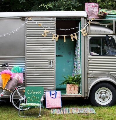 Retro matbil med Honeycomb Ice Cream från Rice i park