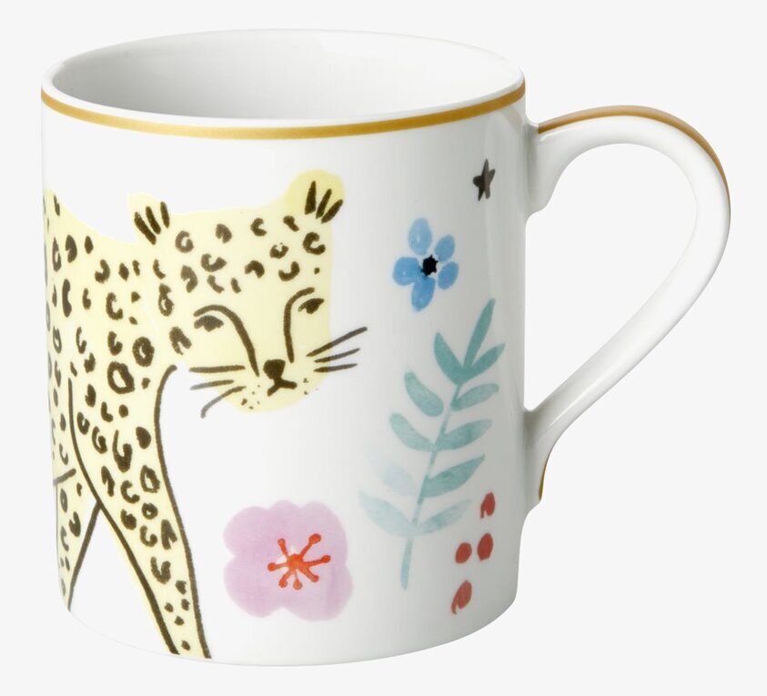 Porslinsmugg Wild Leopard Print från Rice med leopardmönster