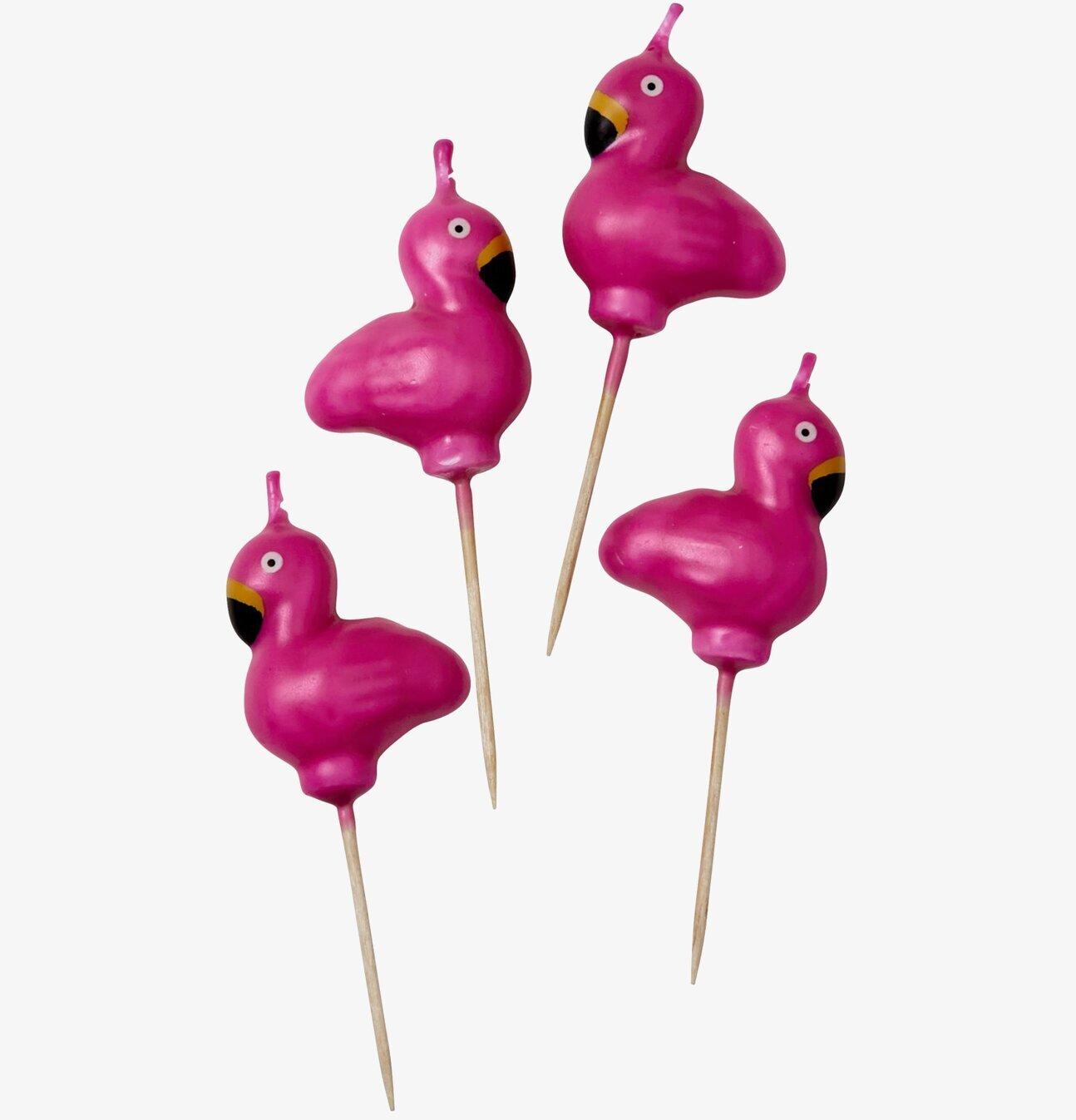 Tårtljus Flamingo från Rice i rosa, formade som flamingos
