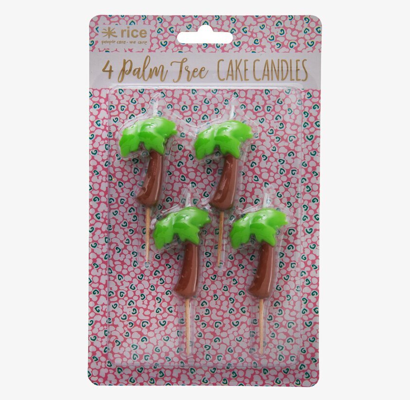 Tårtljus Palm från Rice, fyra ljus formade som palmträd