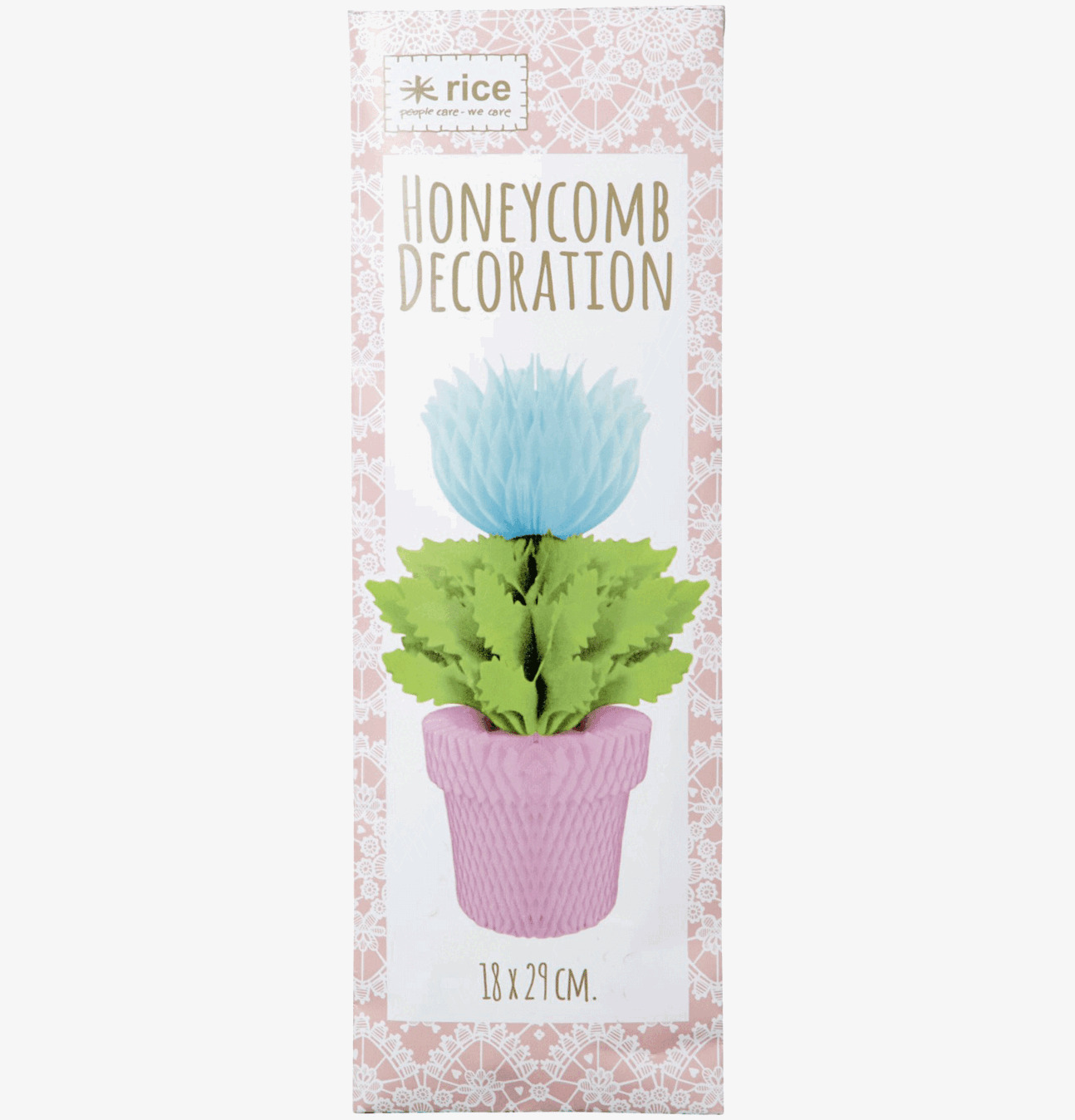 Honeycomb Flowerpot från Rice i rosa med bikakemönster
