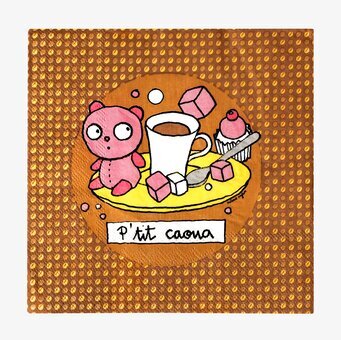 Servetter Cacao från Derriére la porte med björn och kakao