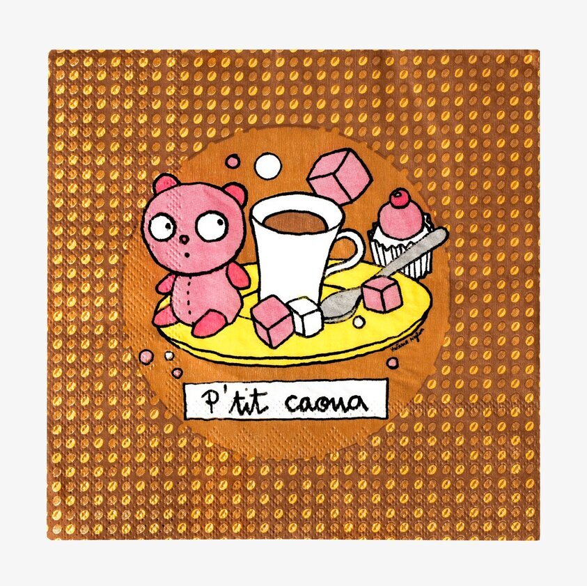 Servetter Cacao från Derriére la porte med björn och kakao