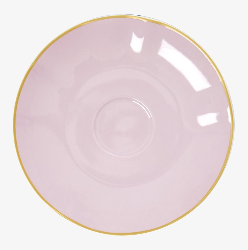 Fat Tekopp Bubblegum Pink från Rice i ljusrosa med guldkant