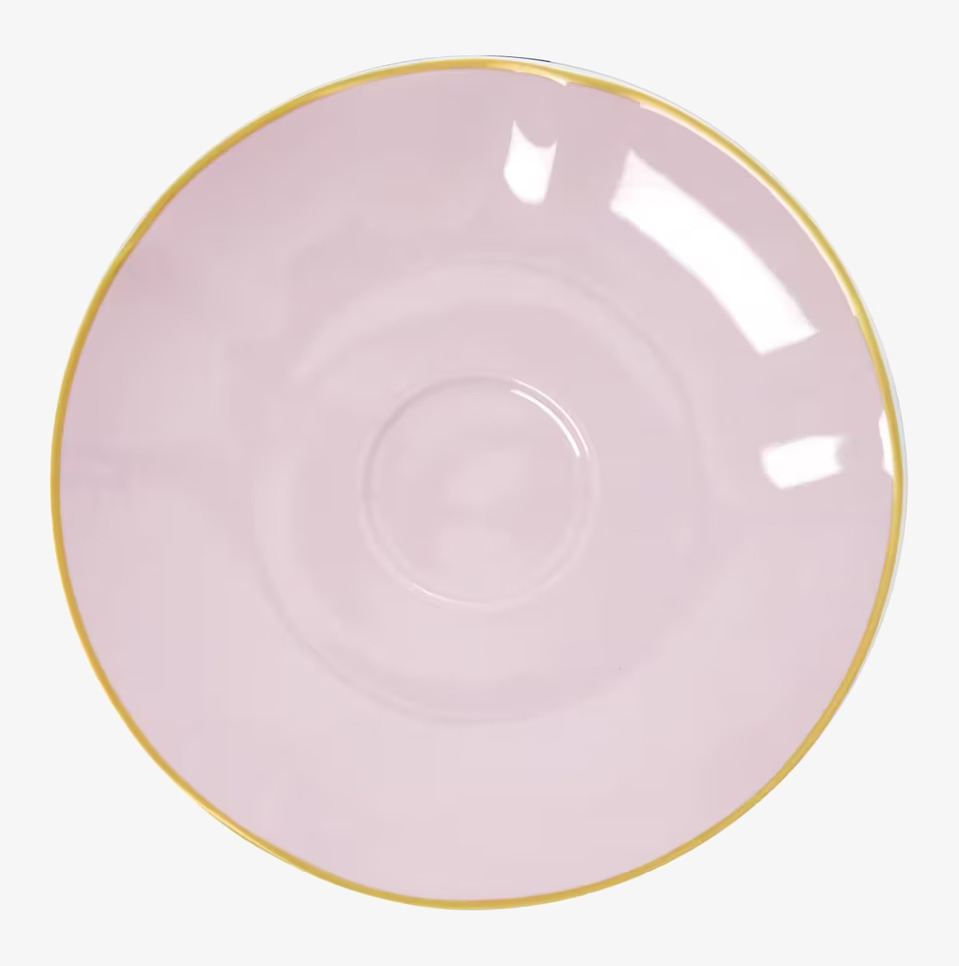 Fat Tekopp Bubblegum Pink från Rice i ljusrosa med guldkant