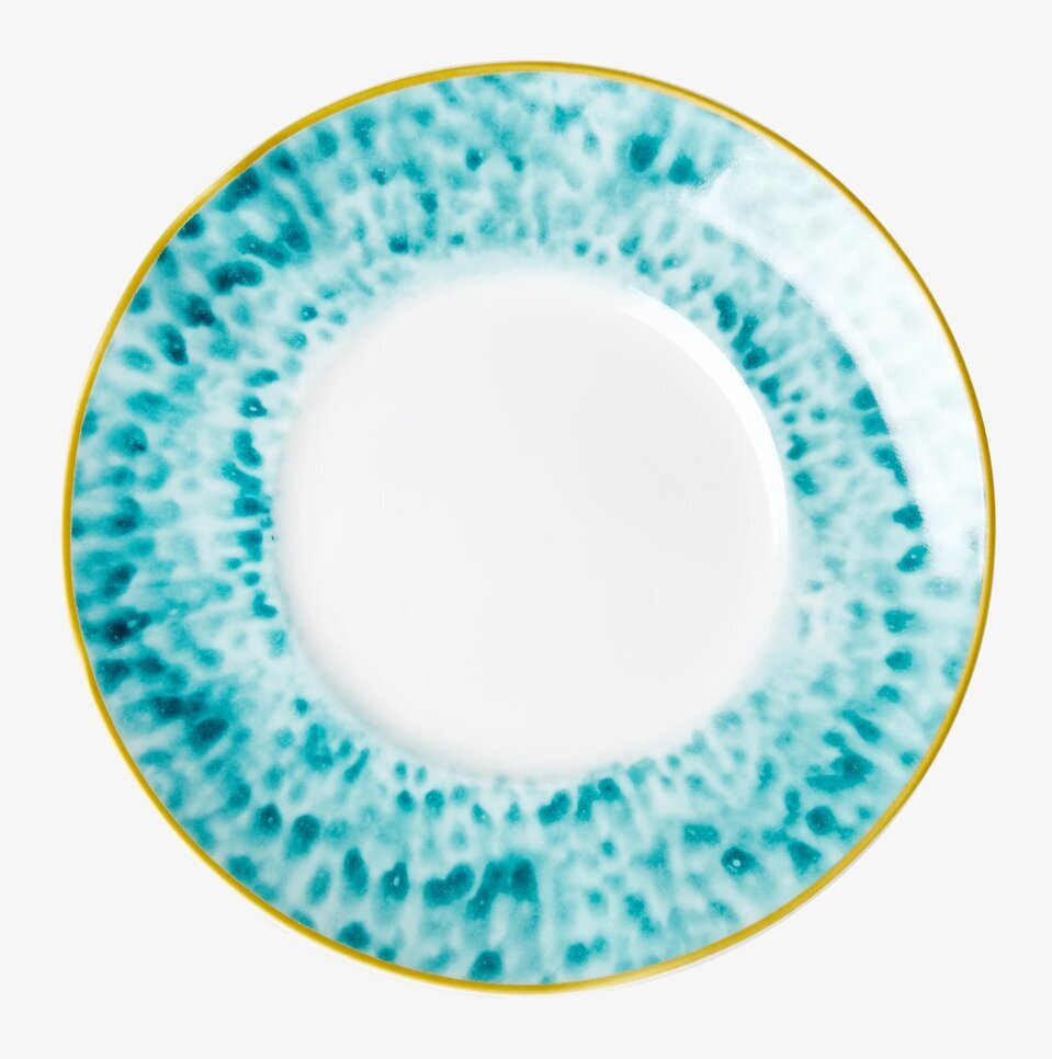 Assiett/Tallrik Jade Glaze Print från Rice med turkos glasering