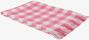 Pläd Rutig Neon Rosa från Rice med rutmönster och fransar