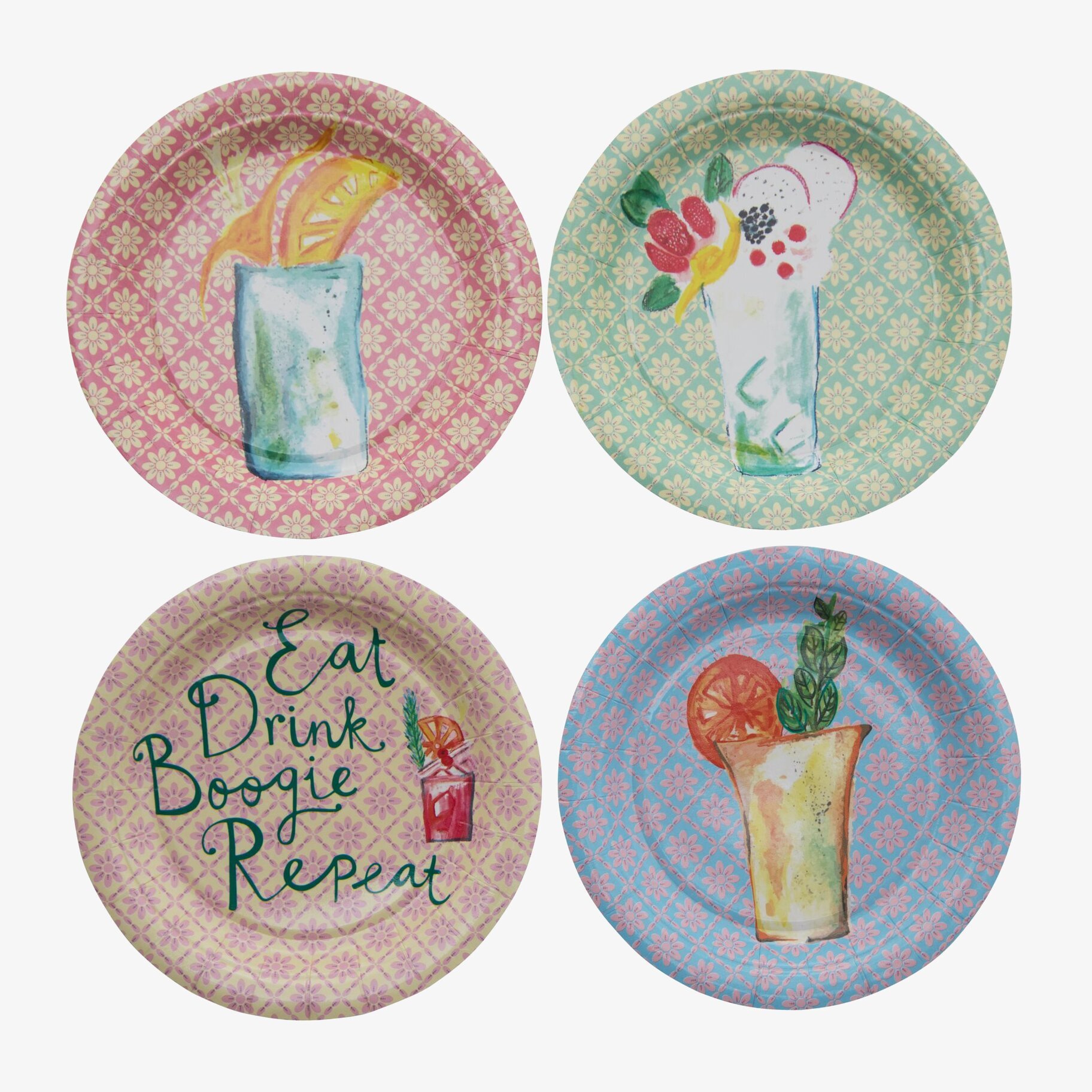 Små Tallrikar Canapé från Rice med färgglada mönster