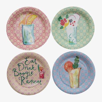 Små Tallrikar Canapé från Rice med färgglada mönster