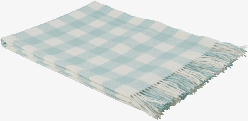 Pläd Rutig Mint från Rice med mintgrönt och vitt rutmönster