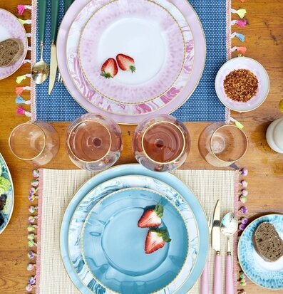 Assiett/Tallrik Bubblegum Pink Glaze Print från Rice