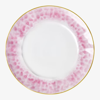 Tallrik Bubblegum Pink Glaze Print från Rice med rosa kant