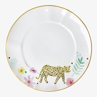 Tallrik Wild Leopard Print från Rice med färgglatt mönster