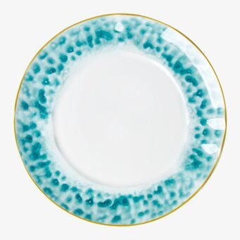 Tallrik Jade Glaze Print från Rice med jadegrönt mönster