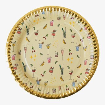 Papperstallrikar Cocktail & Flowers Print från Rice