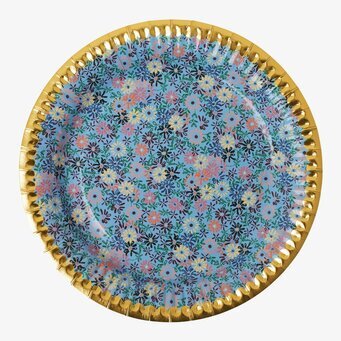 Papperstallrikar Cocktail & Flowers Print från Rice