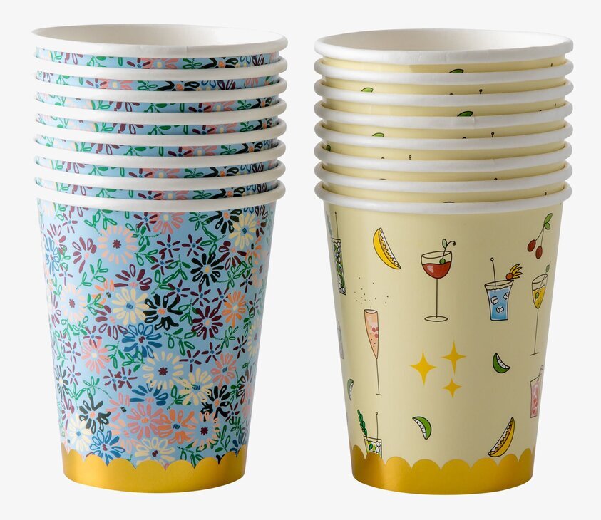 Pappersmuggar Cocktail & Flowers från Rice i två designer