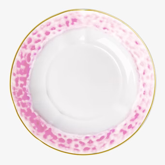 Pastaskål Bubblegum Pink från Rice med rosa och guldkant