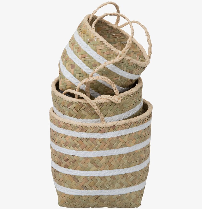 Hängande Förvaringskorgar från Rice med vita ränder