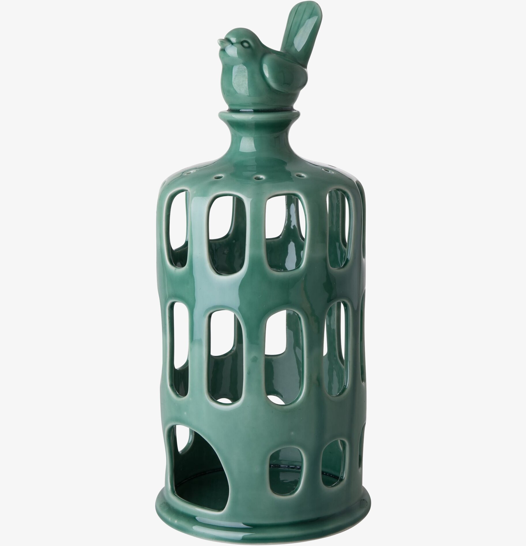 Lanterna Grön från Rice med öppen design och toppfigur
