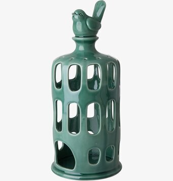 Lanterna Grön från Rice med öppen design och toppfigur