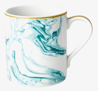 Porslinsmugg Marble Print Jade från Rice med grönt mönster