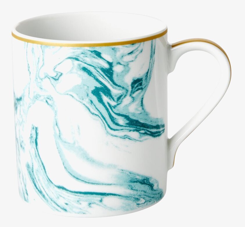 Porslinsmugg Marble Print Jade från Rice med grönt mönster