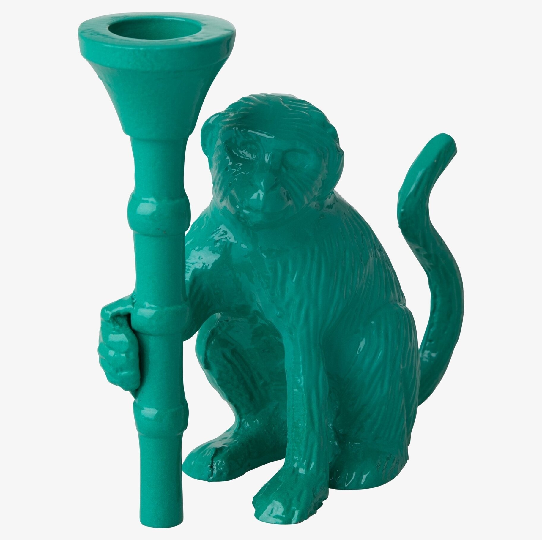 Ljusstake Apa Grön från Rice, sittande apa i grön färg