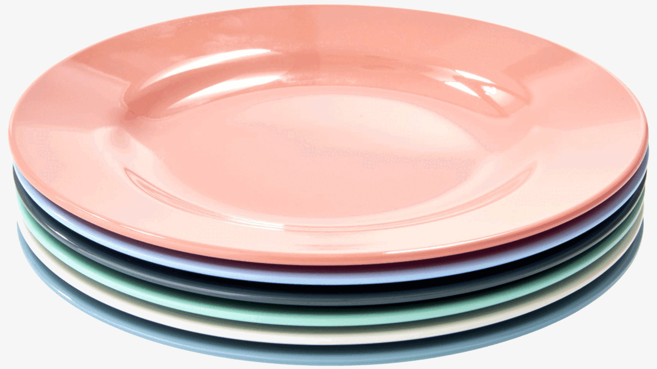 Tallrikar - Happy 21St från Rice i sex färgglada nyanser