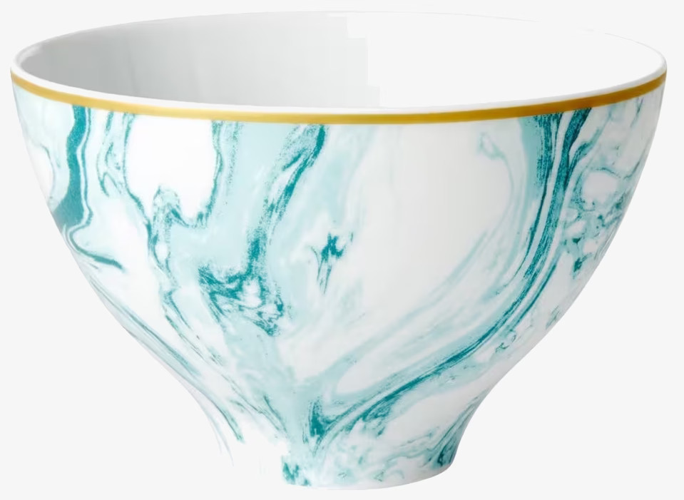 Skål Marble Print Jade från Rice med jadegrönt marmormönster