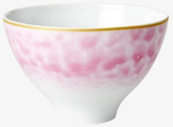 Skål Glaze Print Bubblegum Pink från Rice med gyllene kant